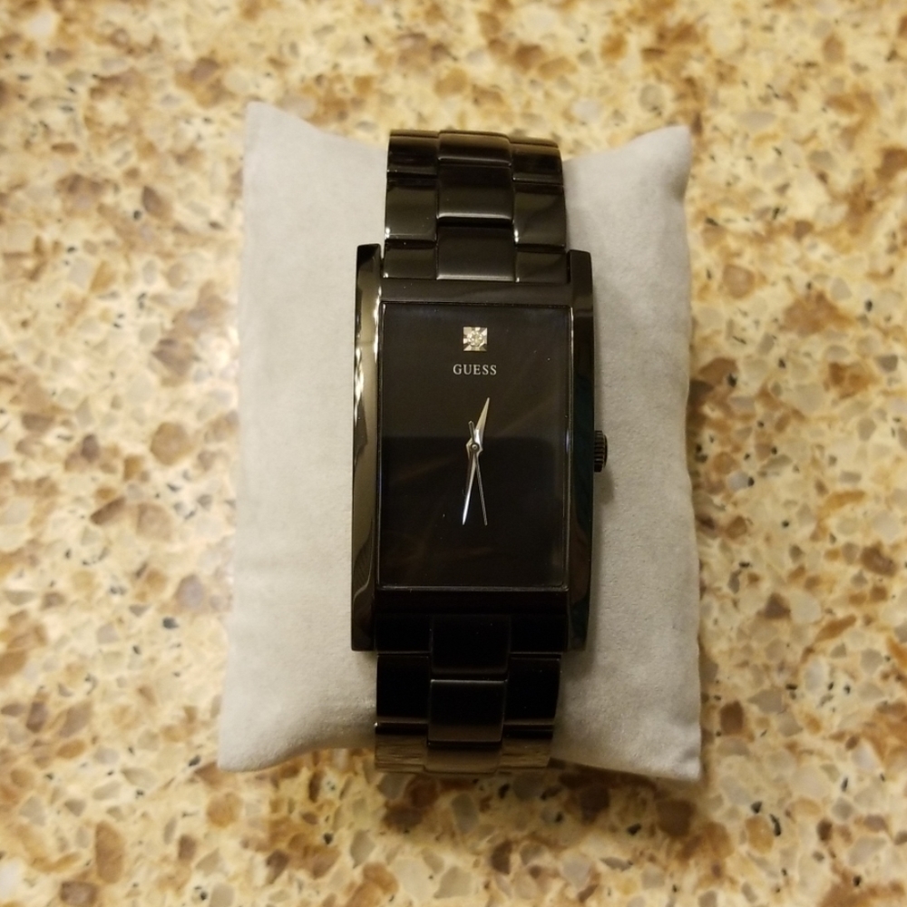 GUESS Men's G10610G Black Stainless Steel Diamond
